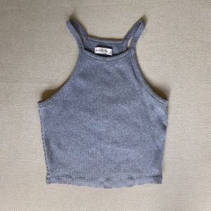 Abercrombie & Fitch textured cropped tank top